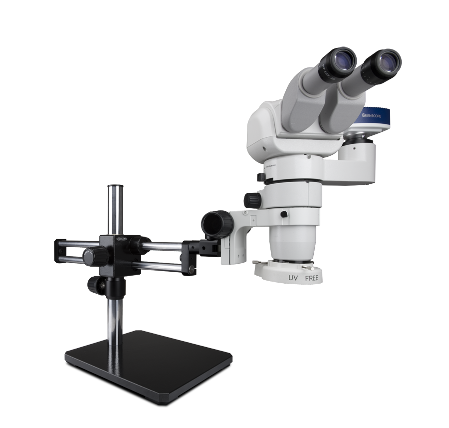 E Series by Scienscope Stereo Zoom Binocular Microscope Inspection System P/N CMO-PK3-E1-E 